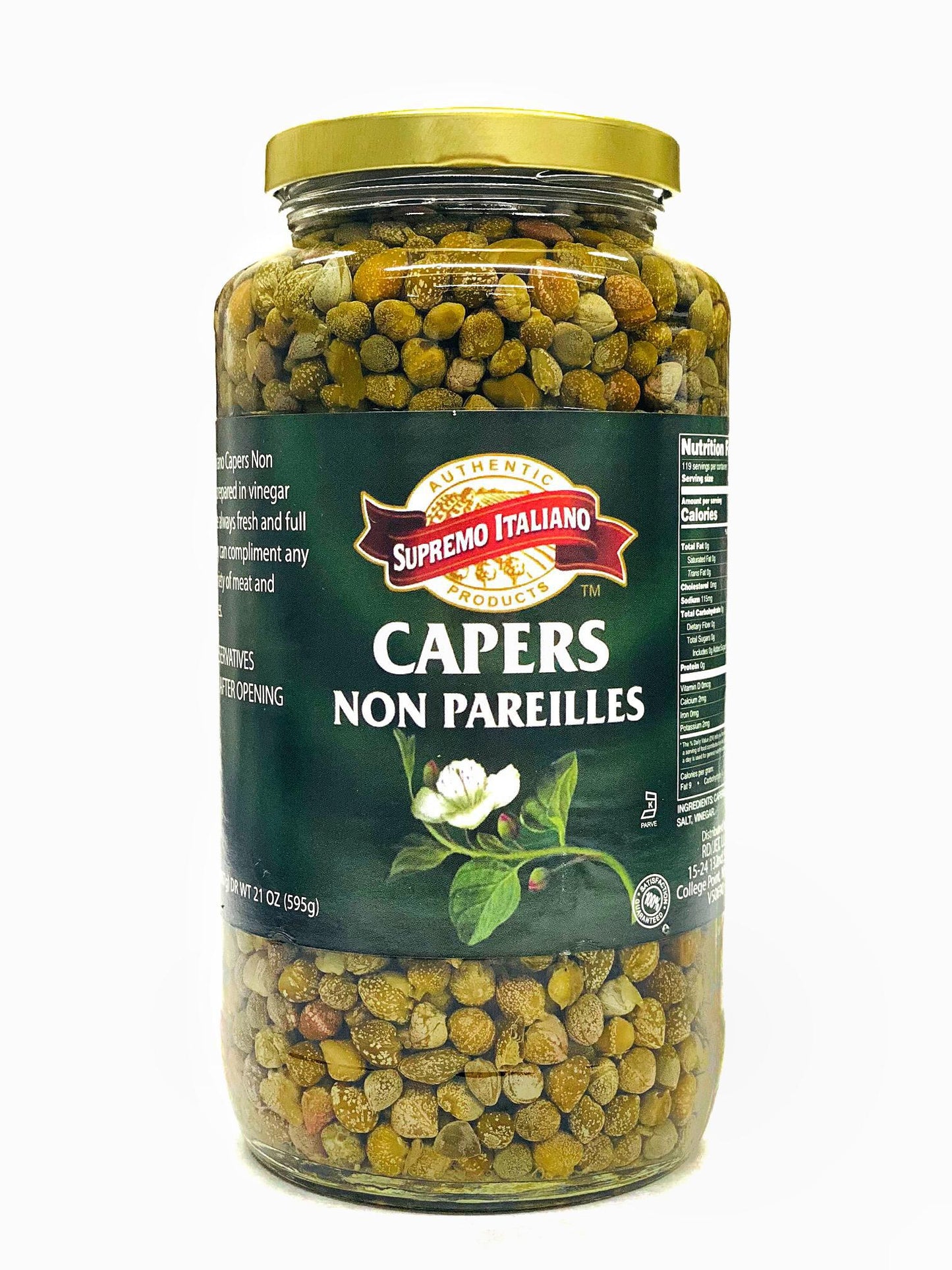 Supremo Italiano Capers Non Pareilles, 32 oz