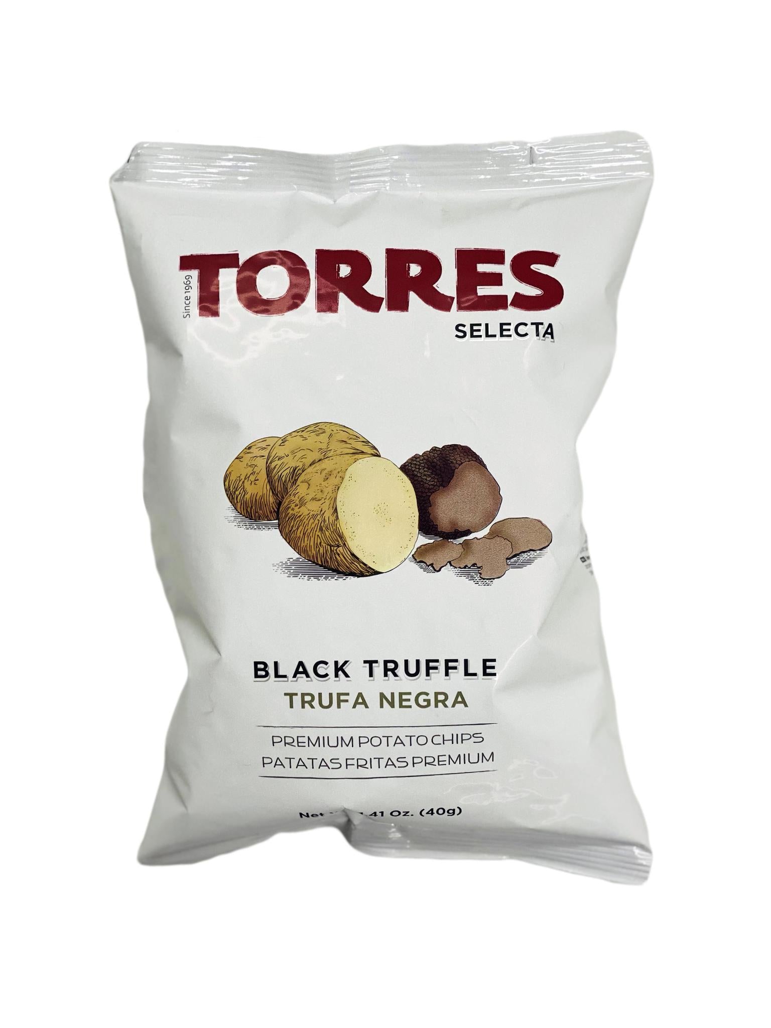 Torres Premium Potato Chips Black Truffle 1.41oz/40g - Patatas