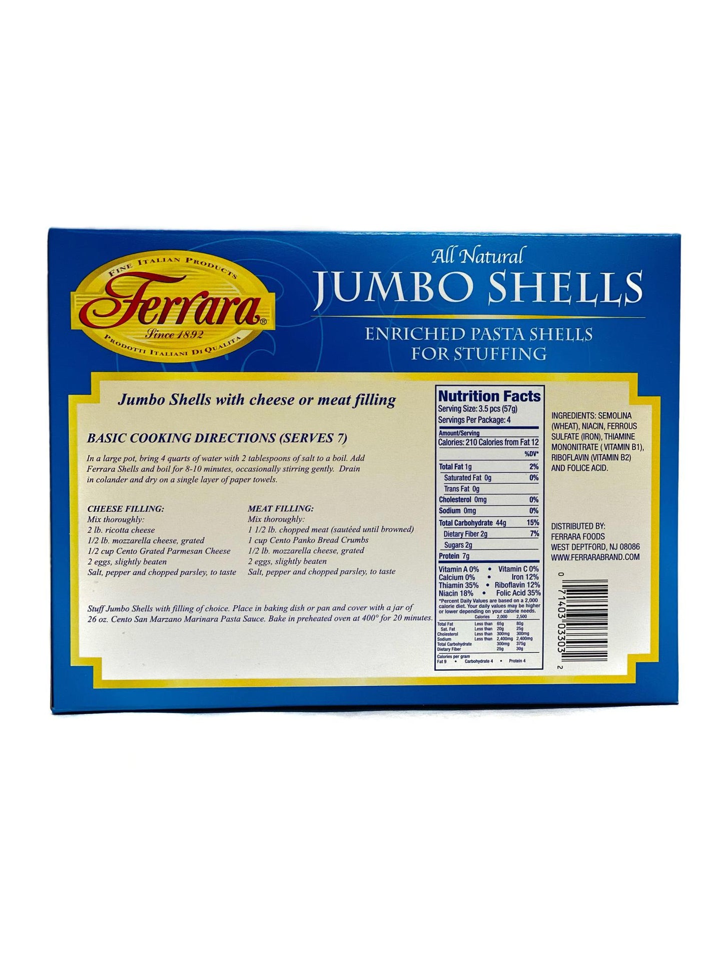 Ferrara Jumbo Shells, 12 oz