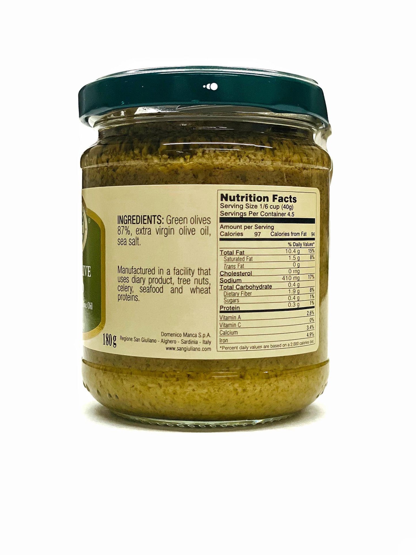 San Giuliano Alghero Green Olive Spread, 6.5 oz