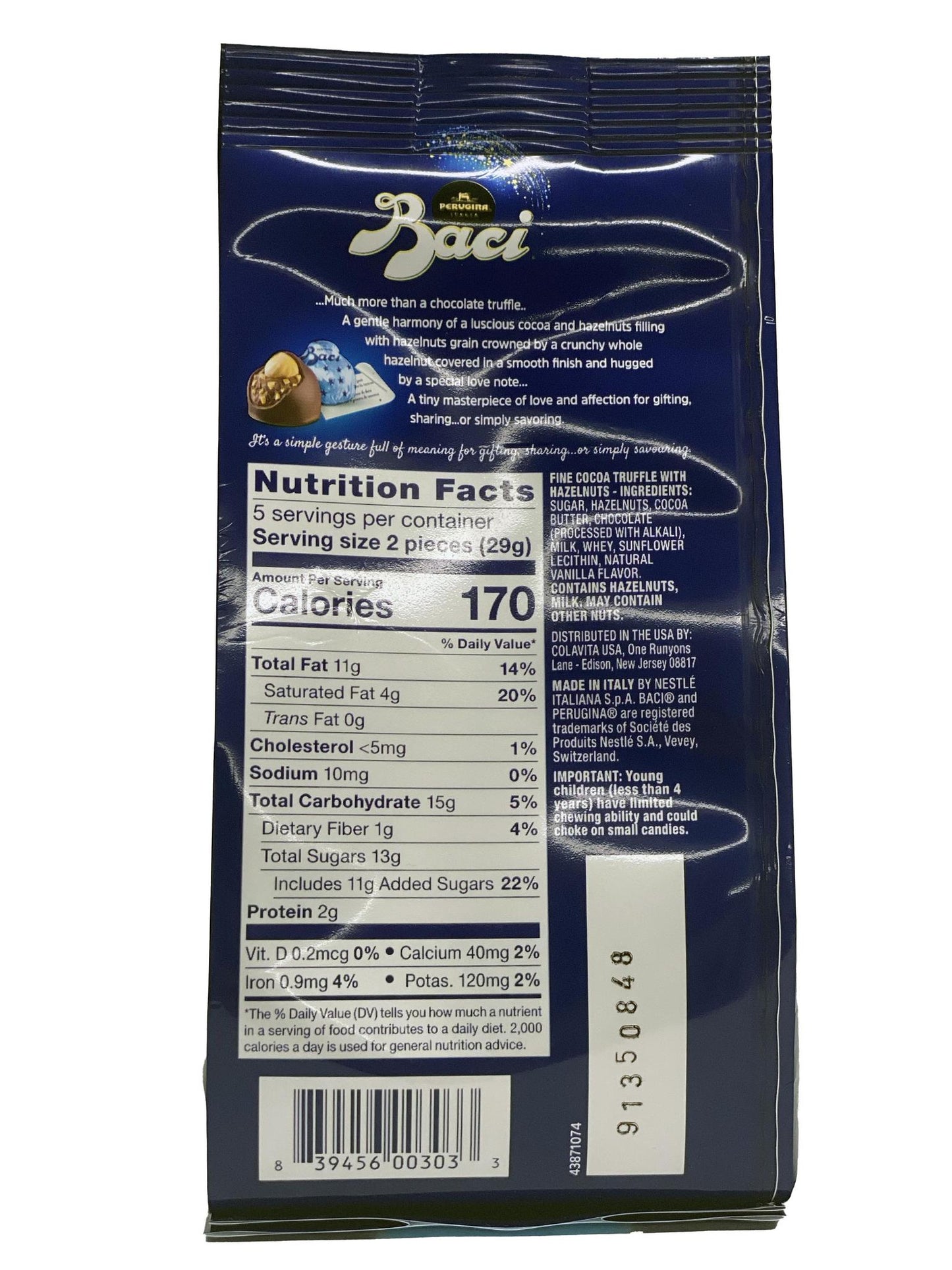 Baci Perugina Milk Chocolate With Truffle Hazelnuts, 5 oz