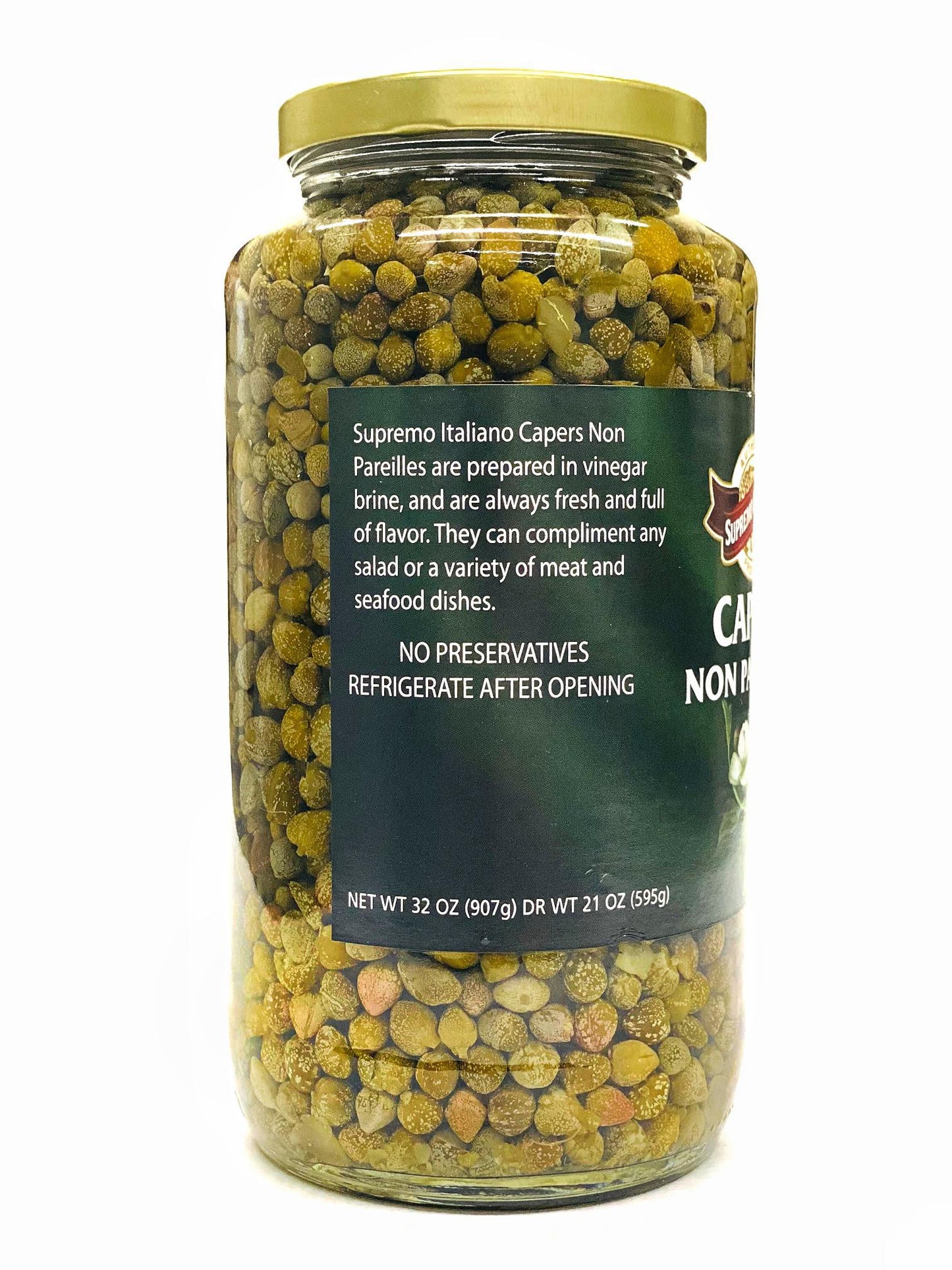 Supremo Italiano Capers Non Pareilles, 32 oz