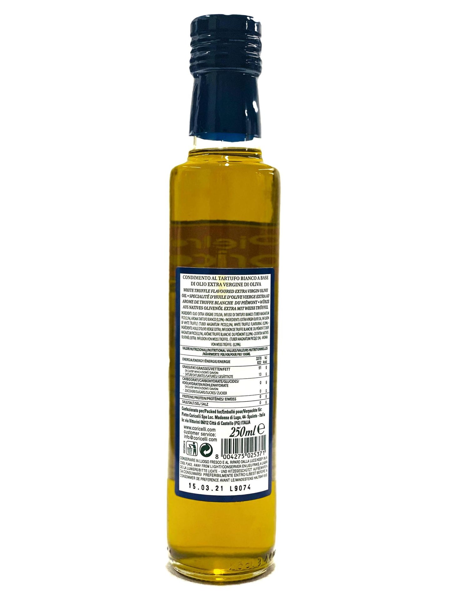 Pietro Coricelli Extra Virgin White Truffle Olive Oil, 8.4 fl oz