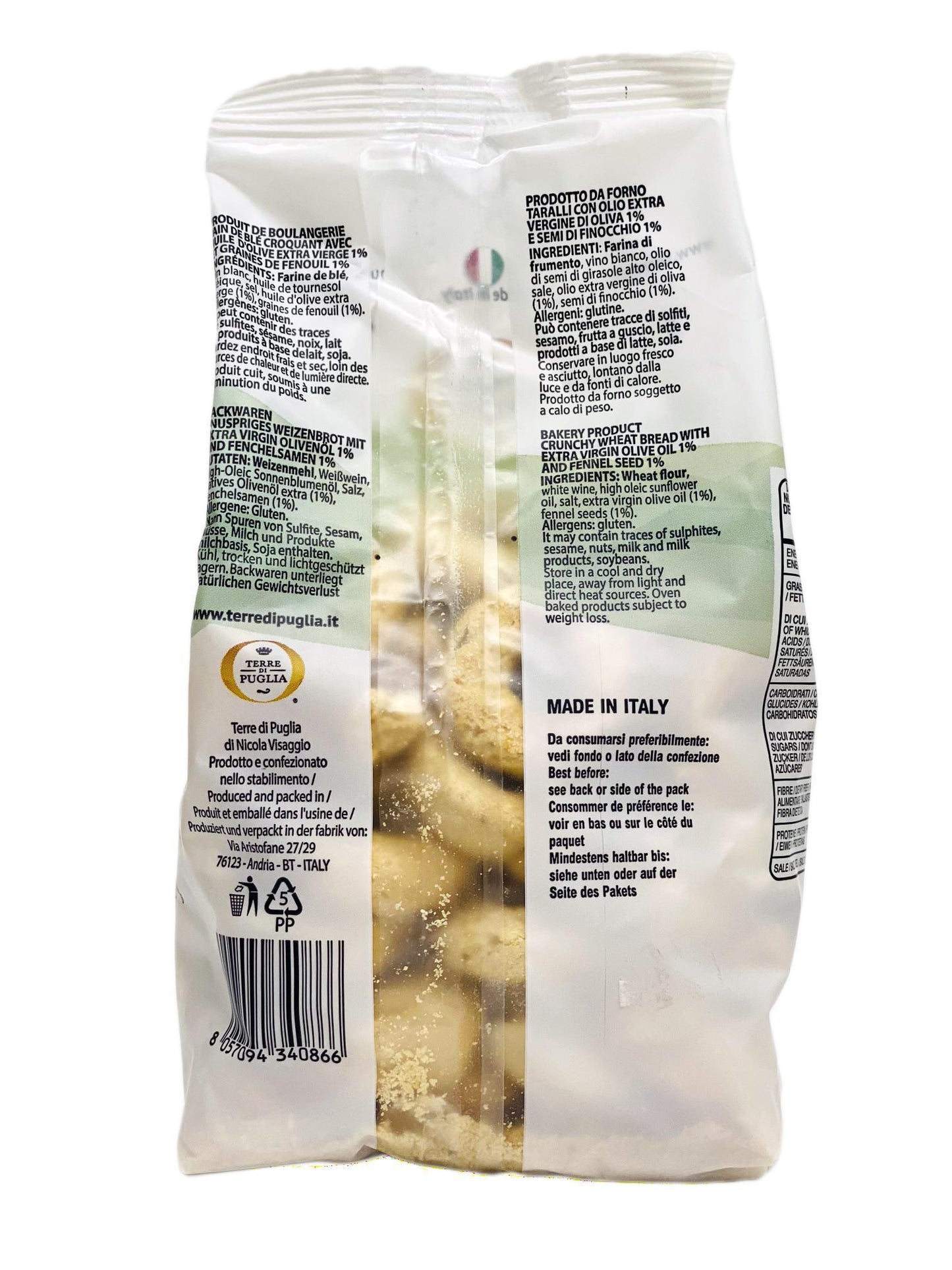 Terre Di Puglia Taralli Fennel Seeds, 8.8 oz
