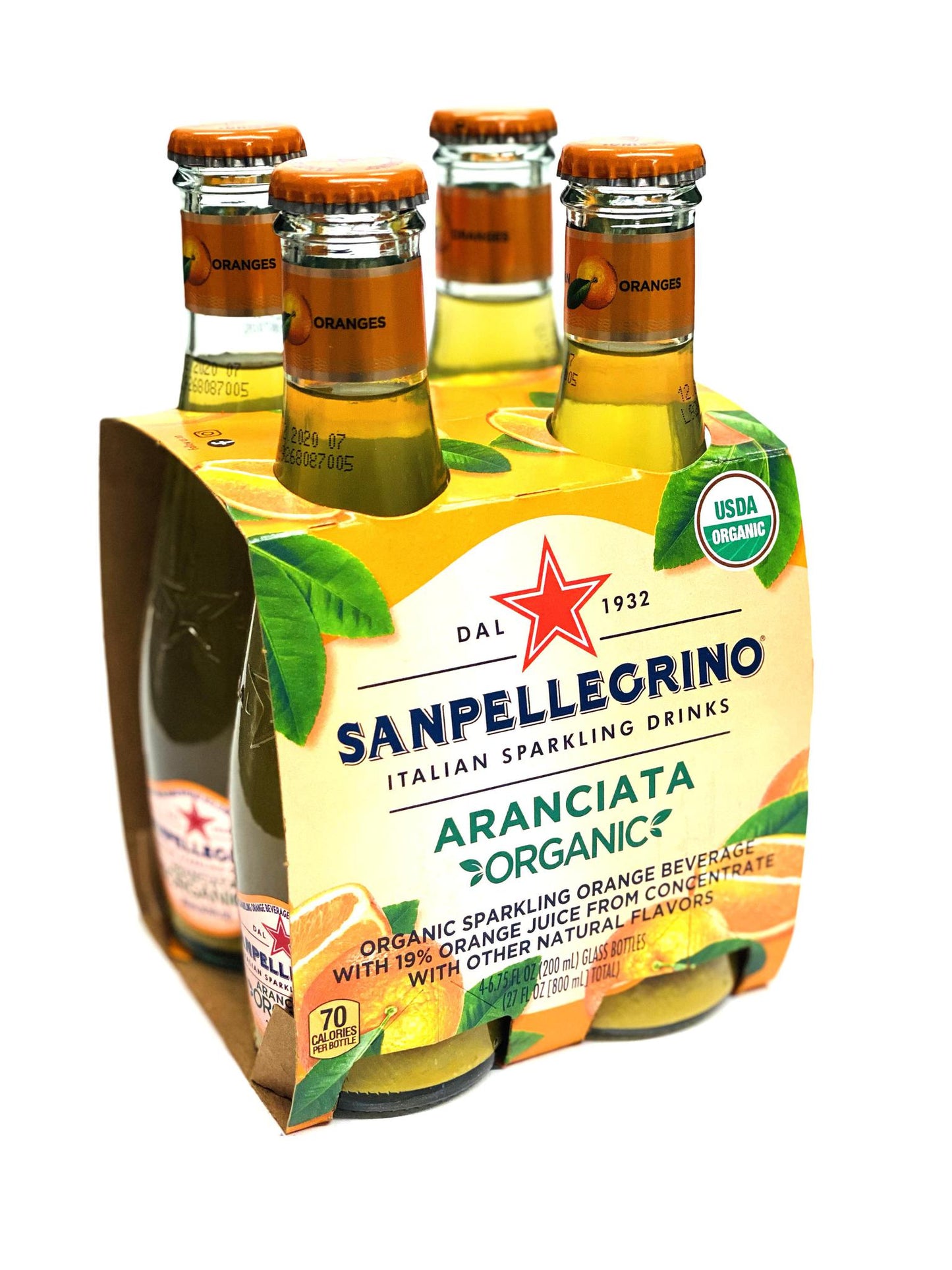 Sanpellegrino Aranciata Organic Glass Bottles, 6.25 fl oz