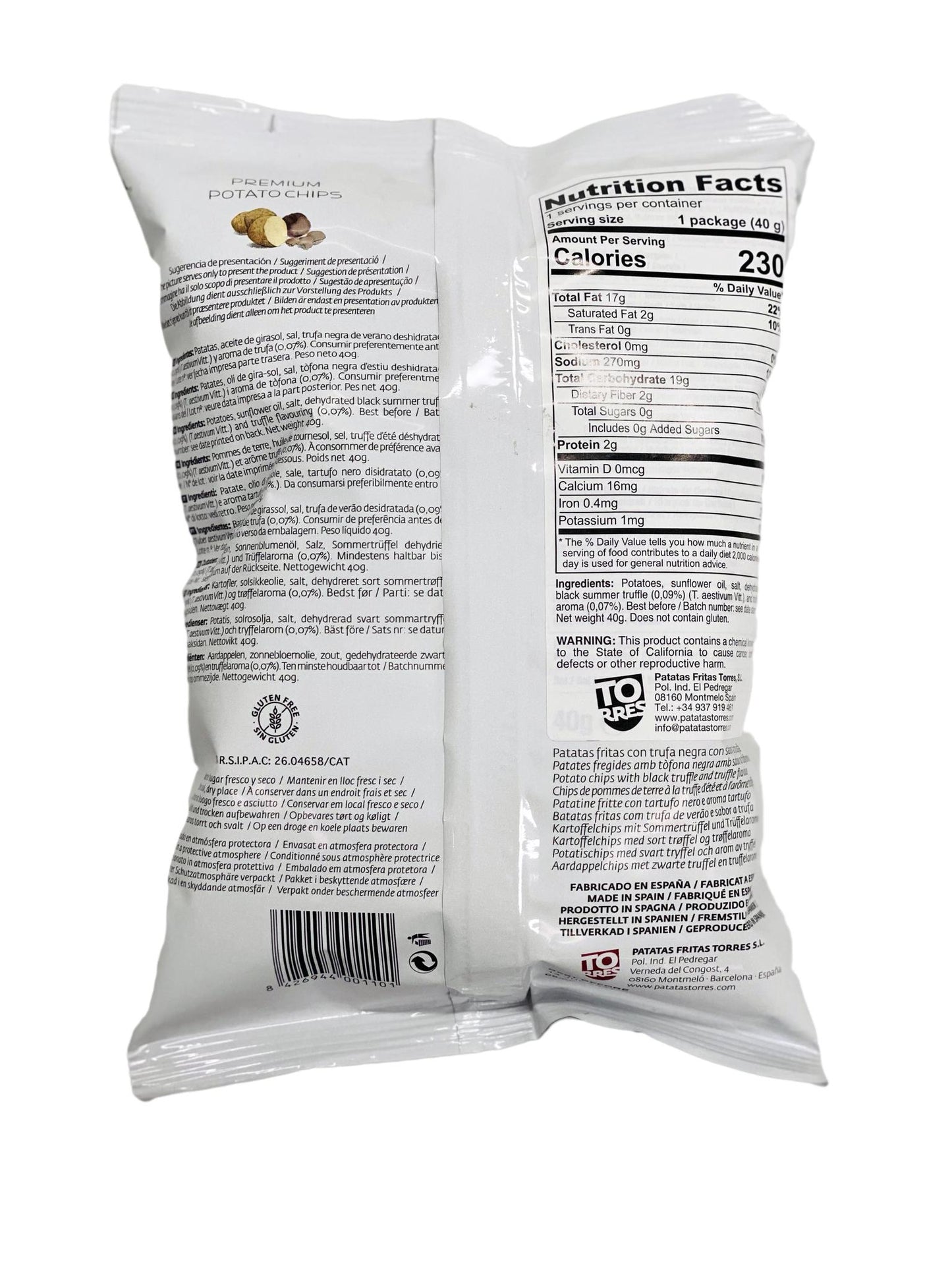 Torres Selecta Potato Chips Black Truffle, 1.41 oz
