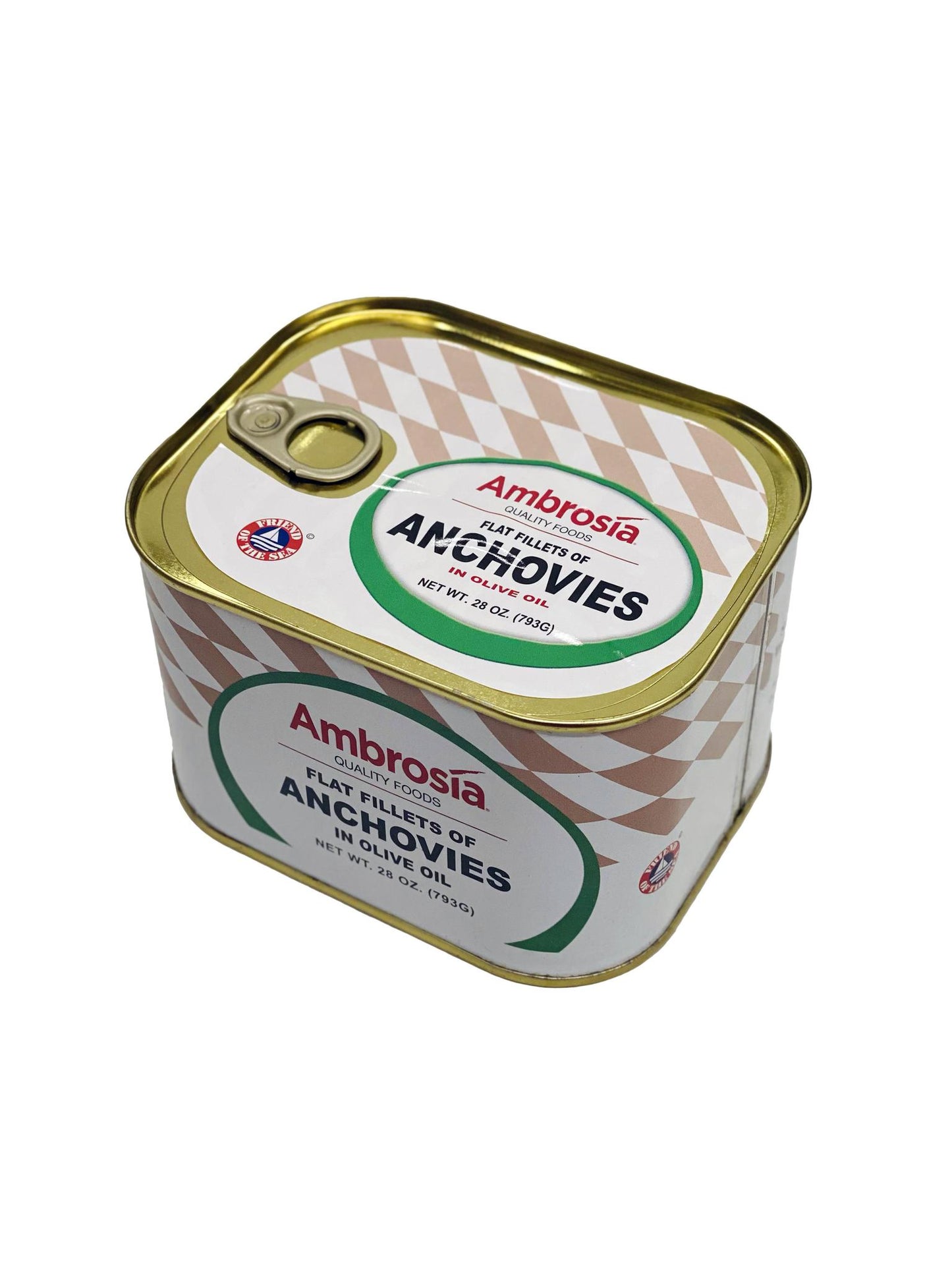 Ambrosia Flat Fillet of Anchovies in Olive Oil, 28 oz