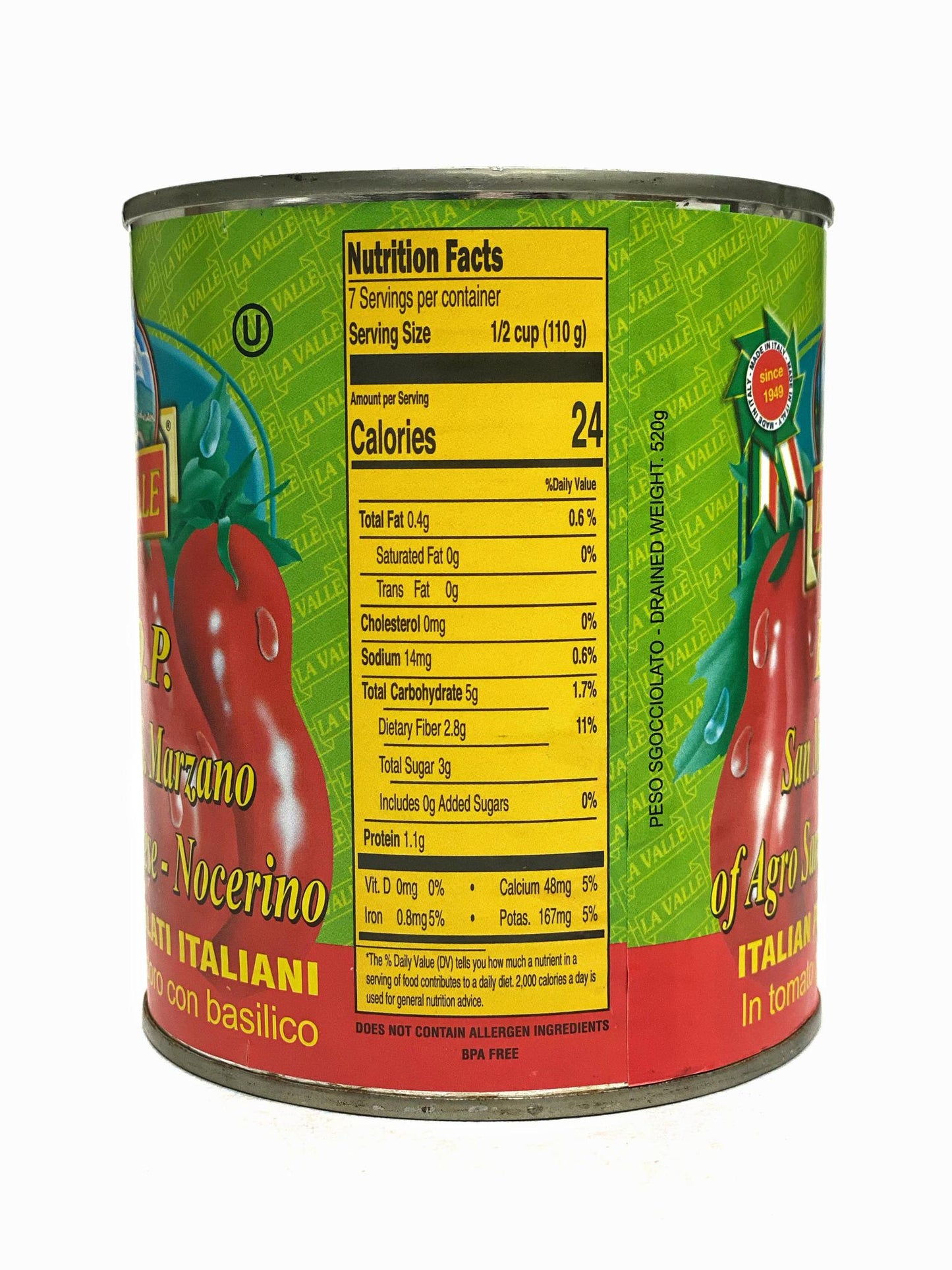 La Valle D.O.P. San Marzano Peeled Tomatoes, 28 oz