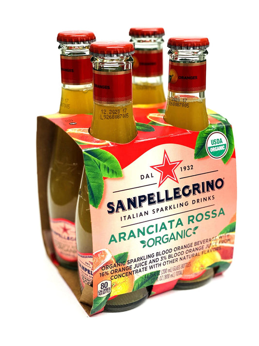 Sanpellegrino Aranciata Rossa Organic Glass Bottles, 6.25 fl oz