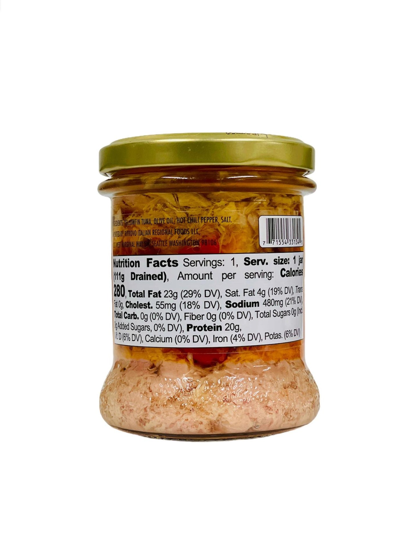 Ritrovo Selections Tuna Chunks with Hot Chili Pepper in Olive Oil, 6 oz